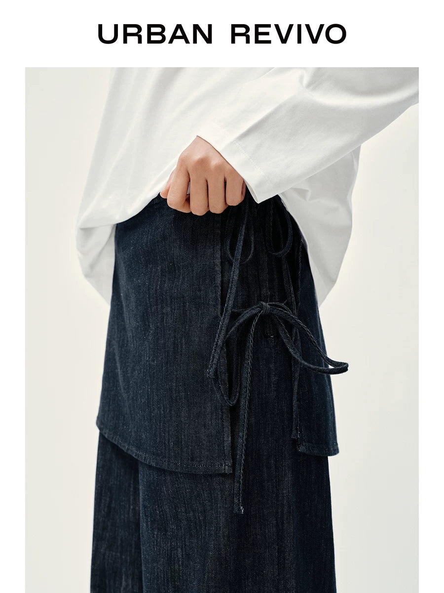 Urban Revivo Lace Up Culottes Wide Leg Jeans