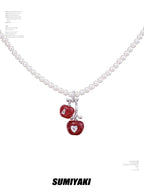 SUMIYAKI Three-dimensional Drop-glazed Cherry Pearl Necklace