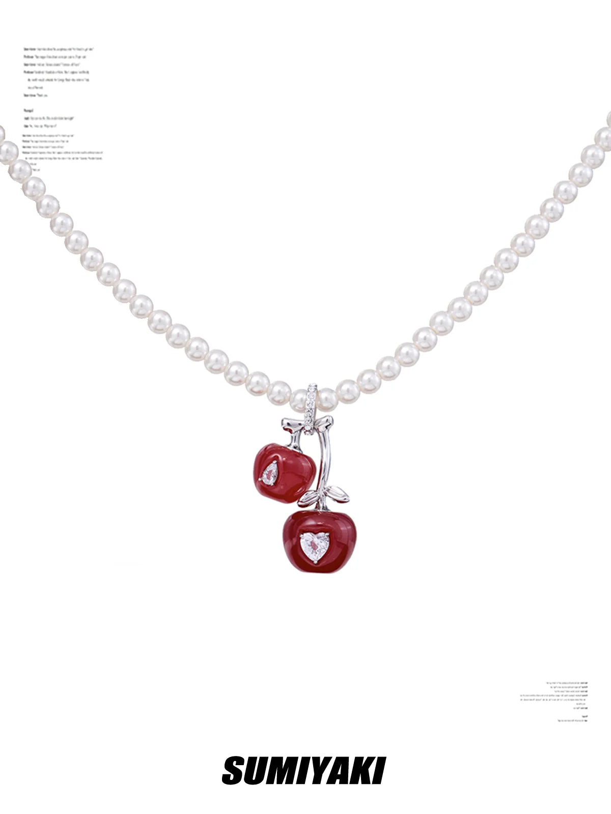 SUMIYAKI Three-dimensional Drop-glazed Cherry Pearl Necklace