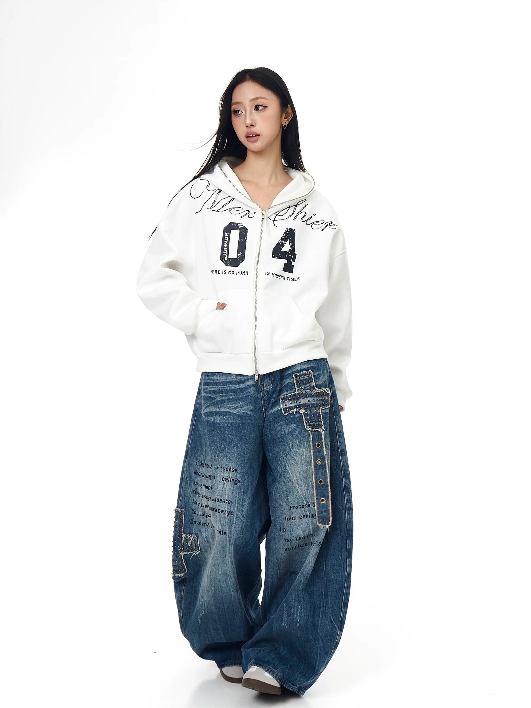 BLACKLISTS Vintage Alphabet Hot Diamond Sweater Jacket