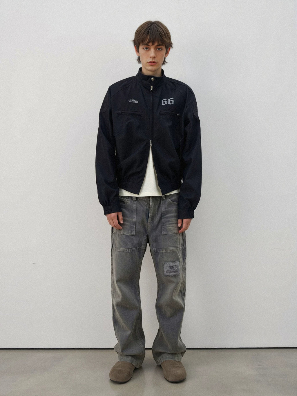 ATHIRI Motorcycle Harrington G9 Shoulder Pad Functional Embroidered Jacket