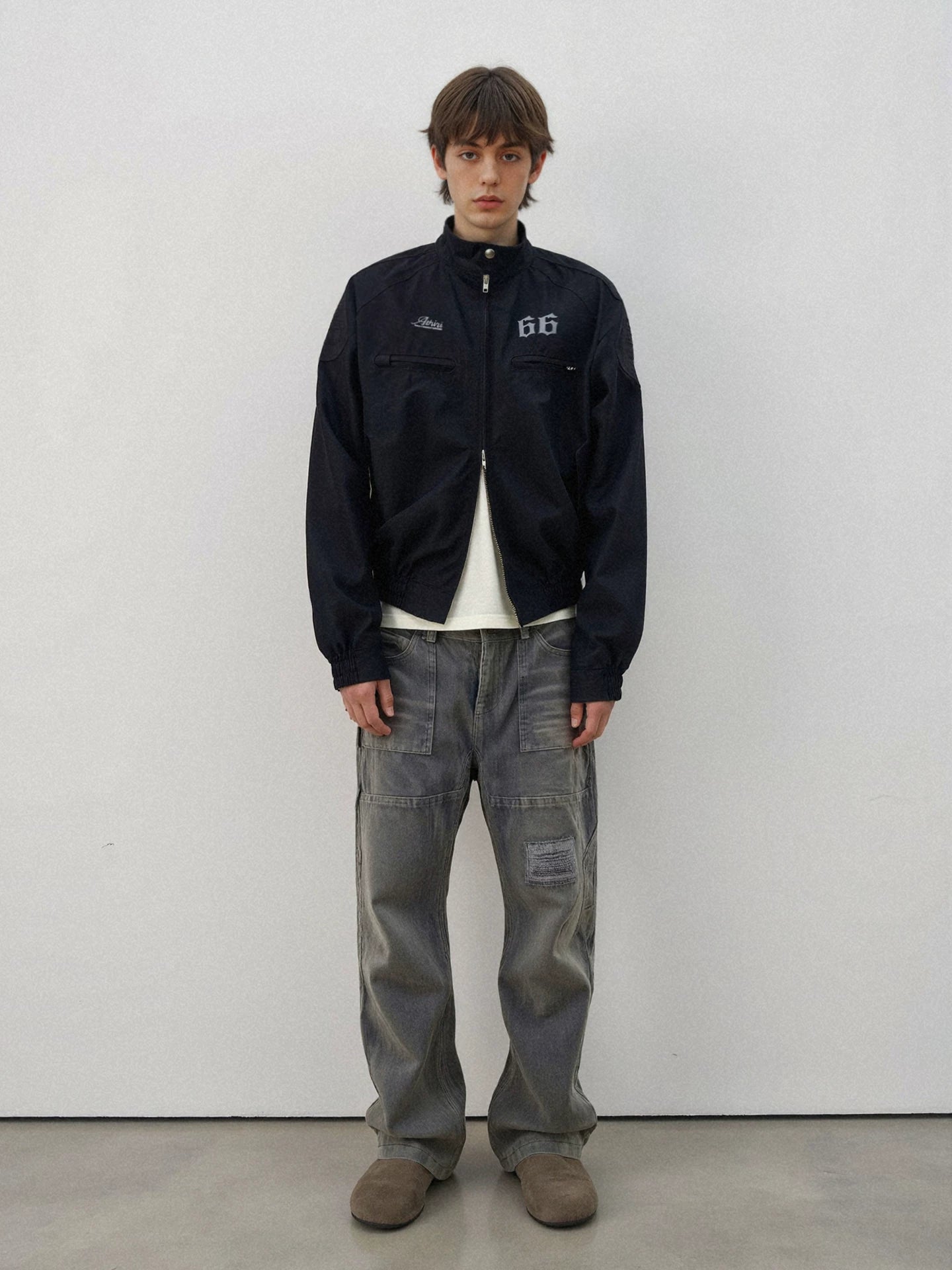 ATHIRI Motorcycle Harrington G9 Shoulder Pad Functional Embroidered Jacket