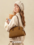 Neeley Suede Leather Boston Commuter Bag