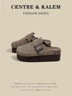 CENTREKALEM Thick-Soled Birkenstock Platform Half-Toe Slippers