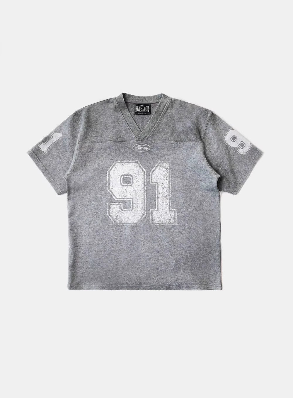 BADBLOOD Retro V-Neck Slim Short Sleeve Tee