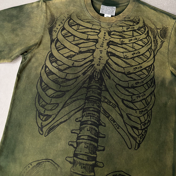 MELANIN TATTOO Skull Pattern Goth Short Sleeve T Shirt