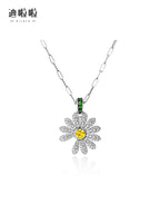 Daisy Full Diamond Silver Necklace