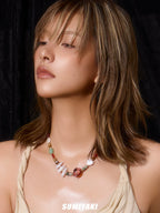 SUMIYAKI Vacation Wind Ocean Agate Beaded Necklace