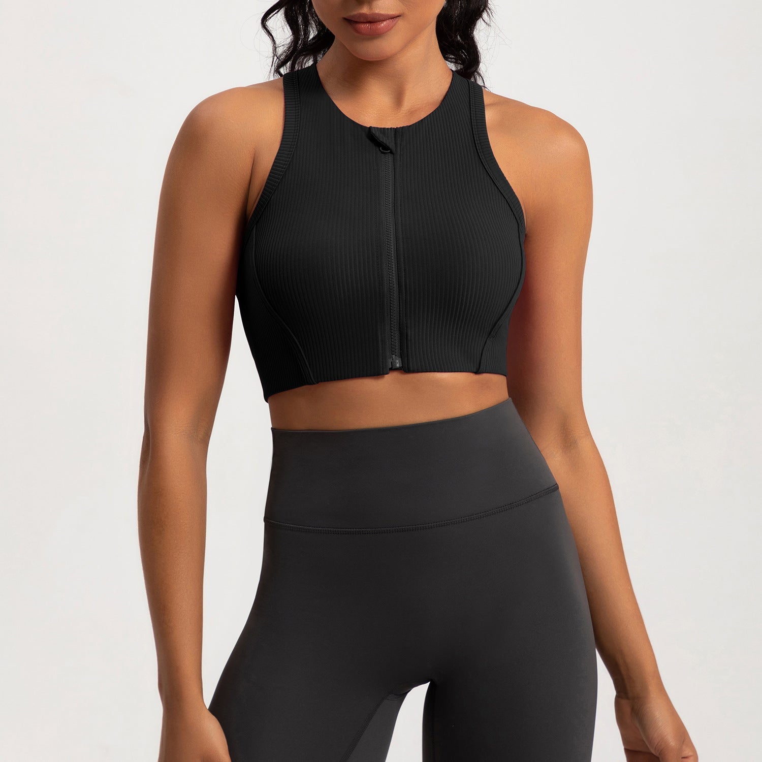 Athena Lulu Front Zip One-piece Yoga Bra