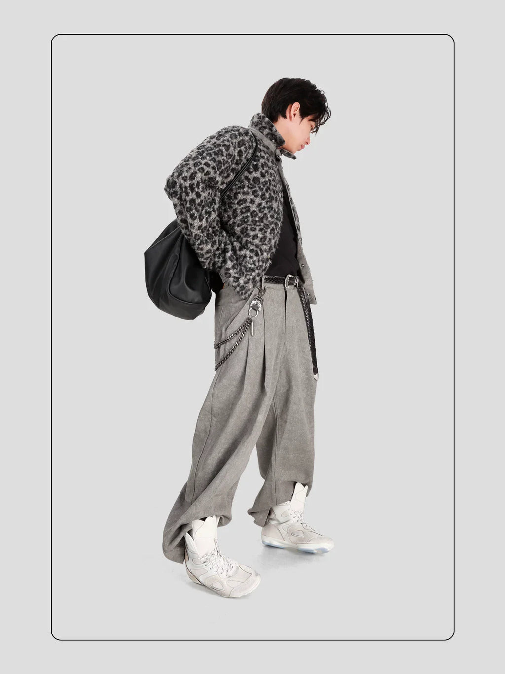 HANQIAORJI High-top German Training Shoes White Splicing Boxing Boots