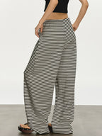 Anna Aneae Striped Lazy Loose Casual Straight Pants