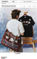 YADcrew Printing Wool Mechanism Crossbody Handbag