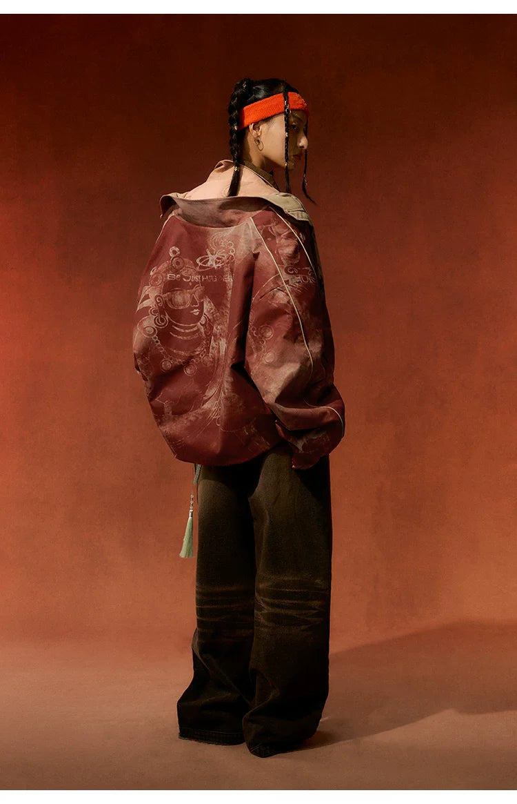 BJHG Contrasting Print Short Jacket