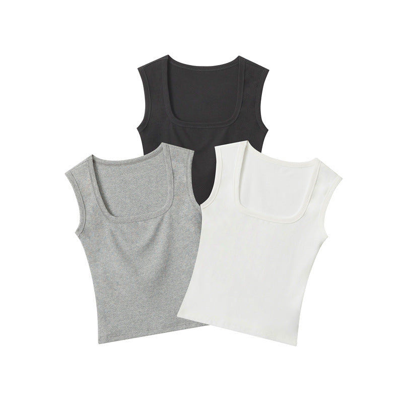 Nariele Square Neck Slim Sleeveless Sports Top