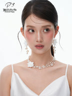 ParanoidP Flower Pearl Light Luxury High Sense Stacking Necklace