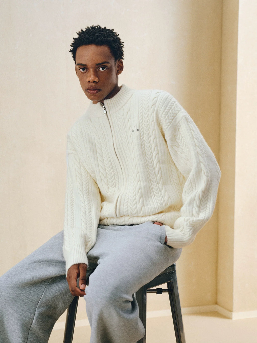 FPA Variable-weave Twisted Skin-friendly Soft Waxy Zipper Sweater