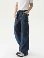 TURNTIDE Simple Retro Multi-pocket Camouflage Tooling Jeans