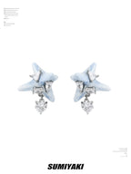 Virus Series Blue Cloud Glaze Earrings