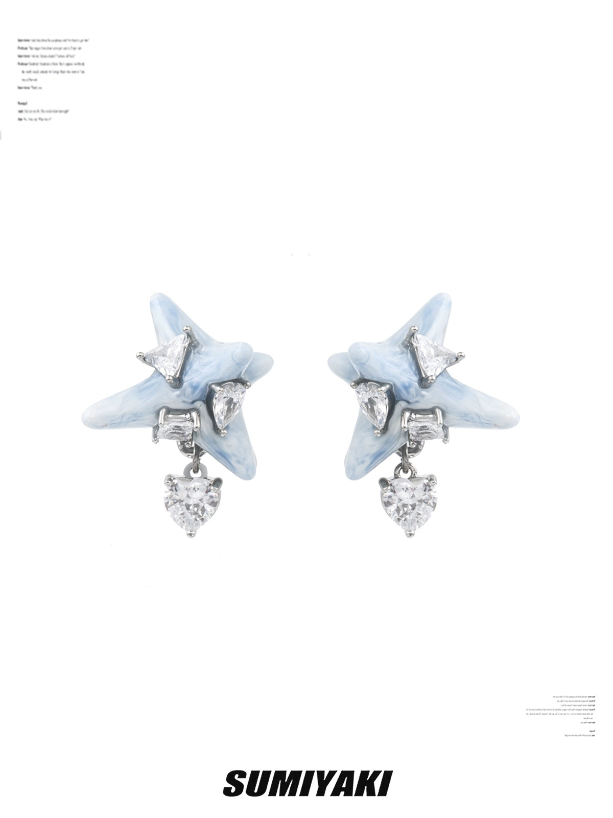 Virus Series Blue Cloud Glaze Earrings