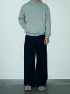 PLUS NO LOGO Double-sided Slippery Loose Pullover Hoodie