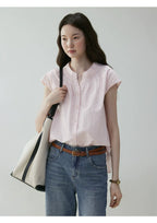 VOOE Crew Neck Small Fly Sleeve Commuter Shirt