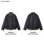 Mr. Jiangnan NewJNXS Retro Plaid Spliced Baseball Jacket