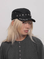 WORLDWIDE Y2k Skull Rivet Flat Top Cap