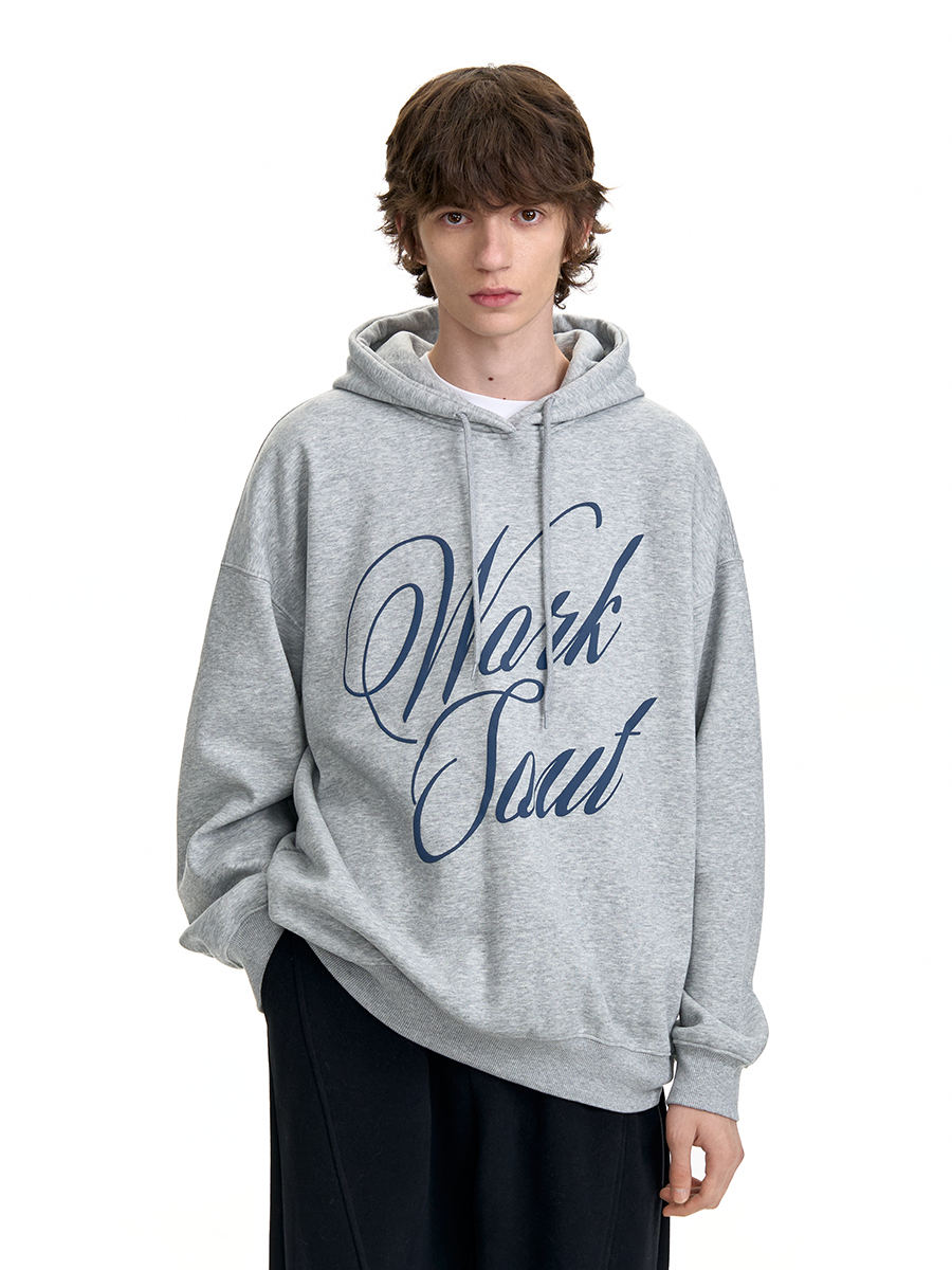 NICEBAD Flower LOGO Printed Hooded Sweater