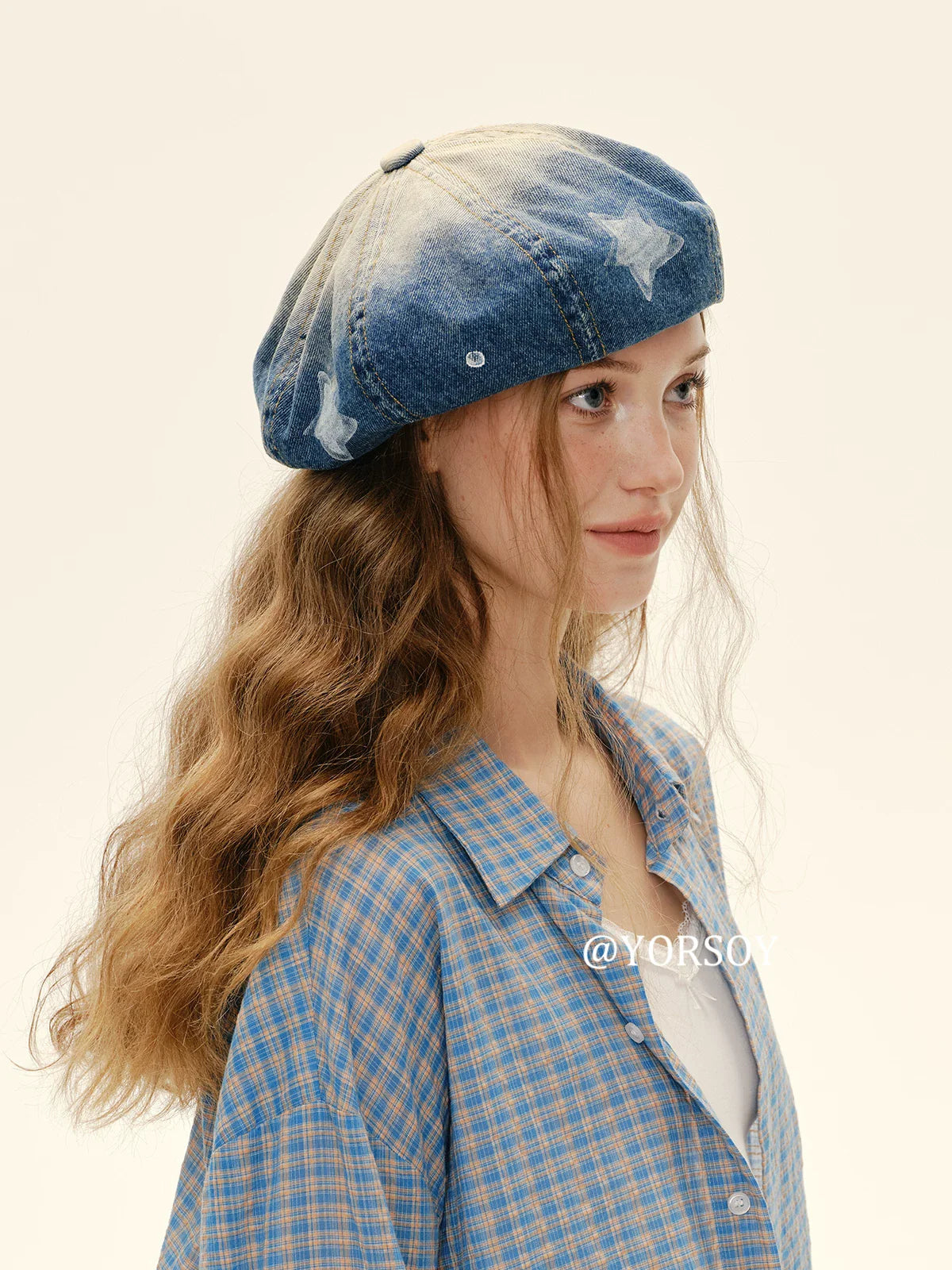 YORSOY Vintage Denim Beret