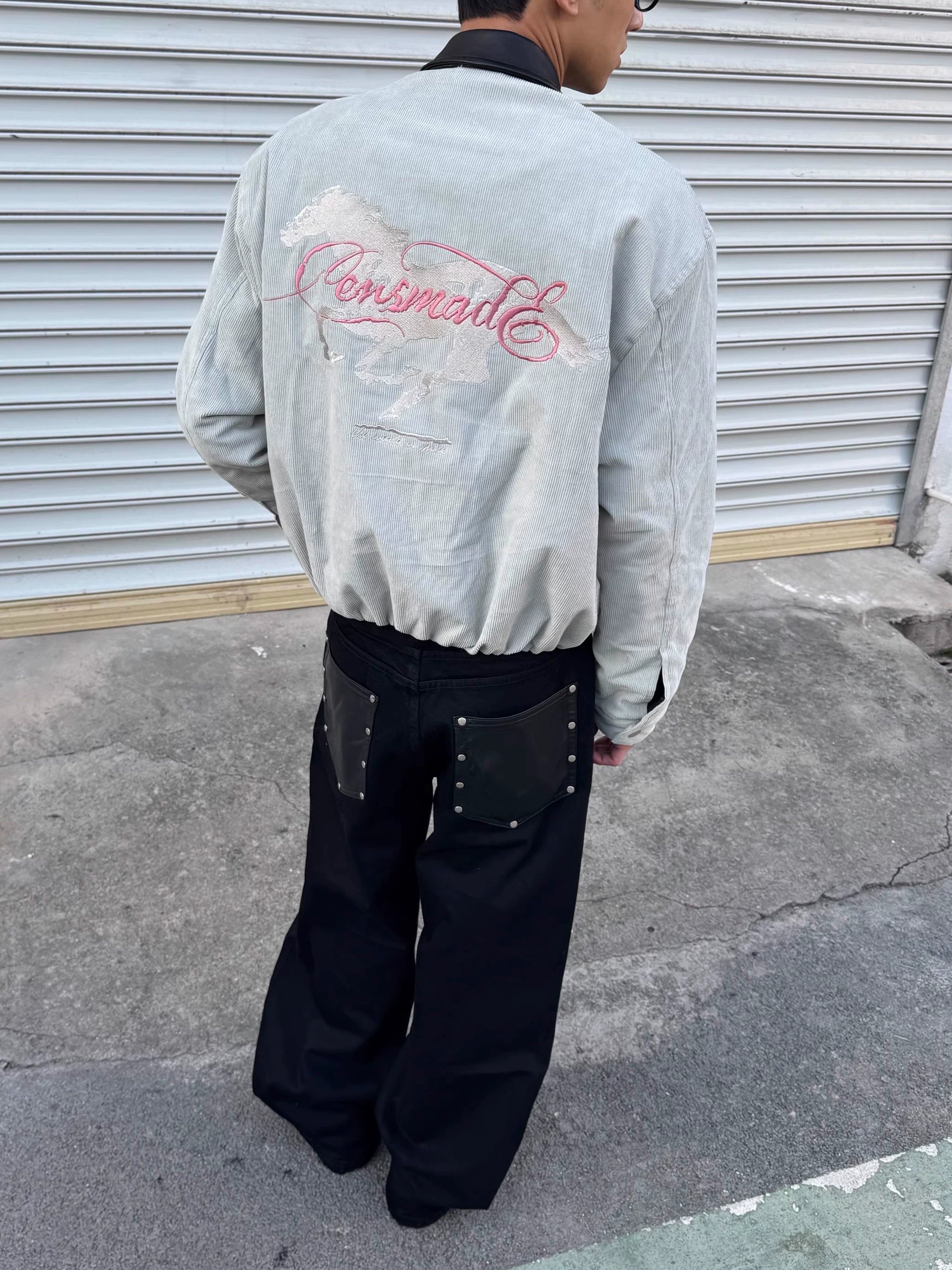 CENSMADE Corduroy Embroidered Work Jacket