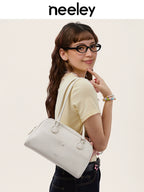 Neeley Large Leather Pillow Boston Bag