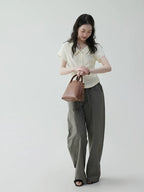 VOOE Lapel Slim Commuter Short-sleeved Shirt