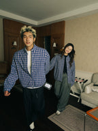 SOSTINE Upstart Relaxed Plaid Lapel Shirt