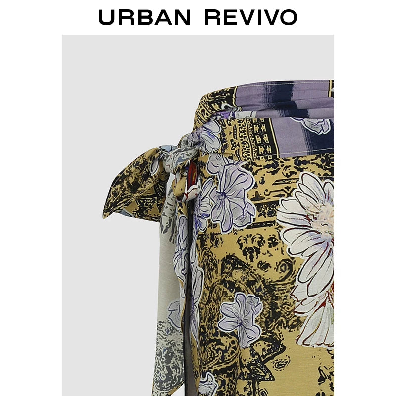 Urban Revivo Floral Ribbon Skirt
