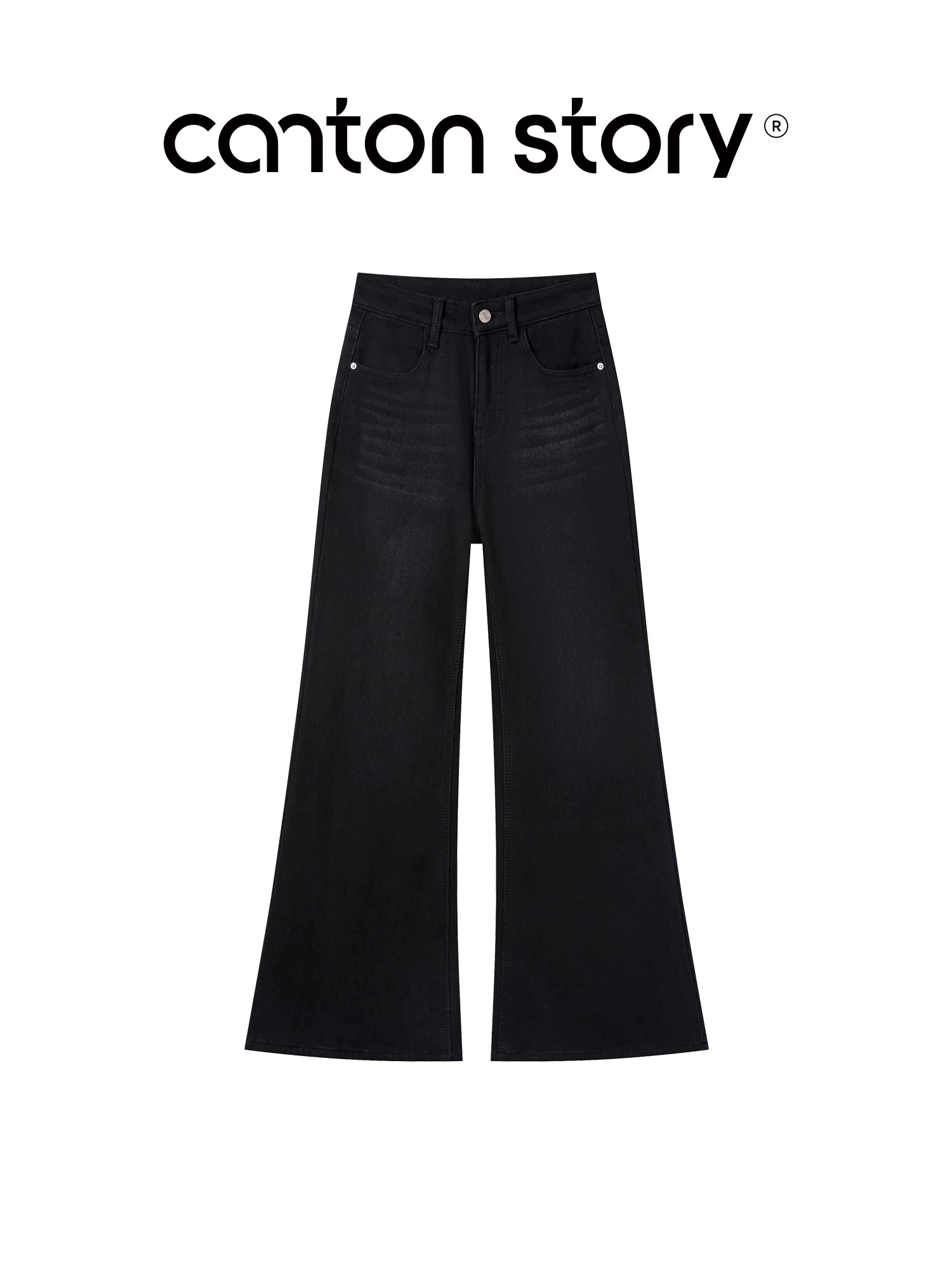 cantonstory High Waist Slim Velvet Jeans