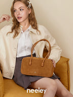 Neeley Suede Beaded Boston Shoulder Bag