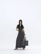 FUZZYKON Music Note Iron Nail Striped Shoulder Strap Shoulder Bag