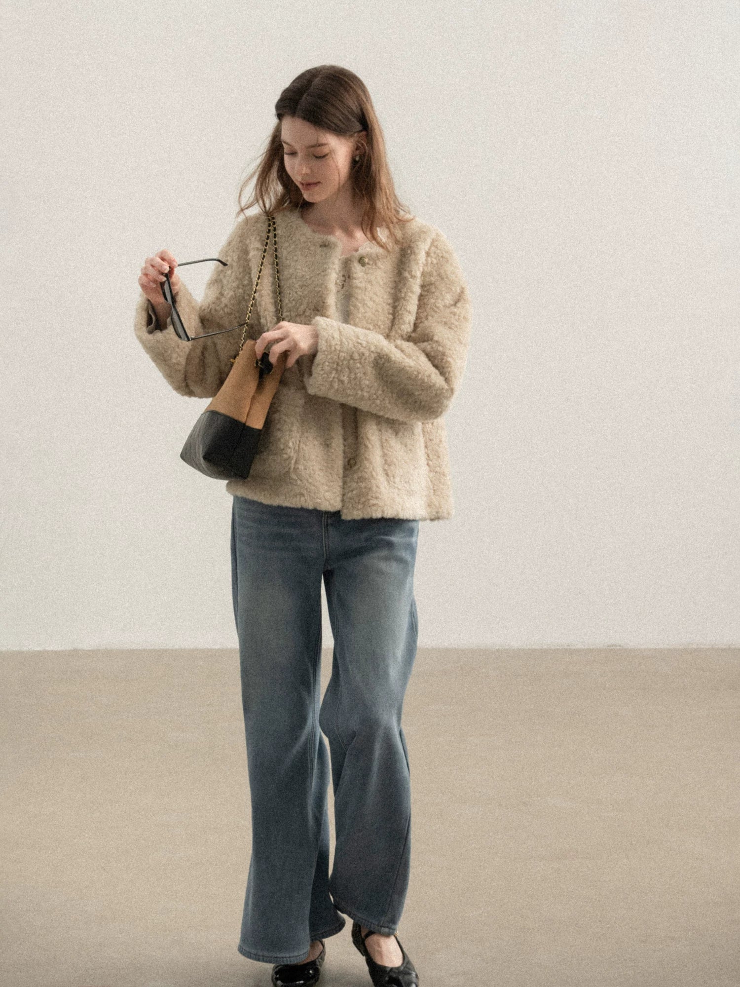 cantonstory High Waist Slim Velvet Jeans