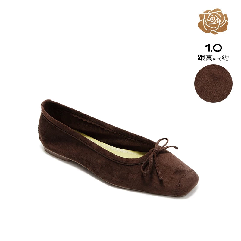 WILLWISHES Wang Ding Small Fragrance Soft Sole Flat Shoes