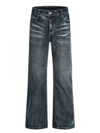 11KN Micro-pull Retro Cat Whisker Loose Jeans