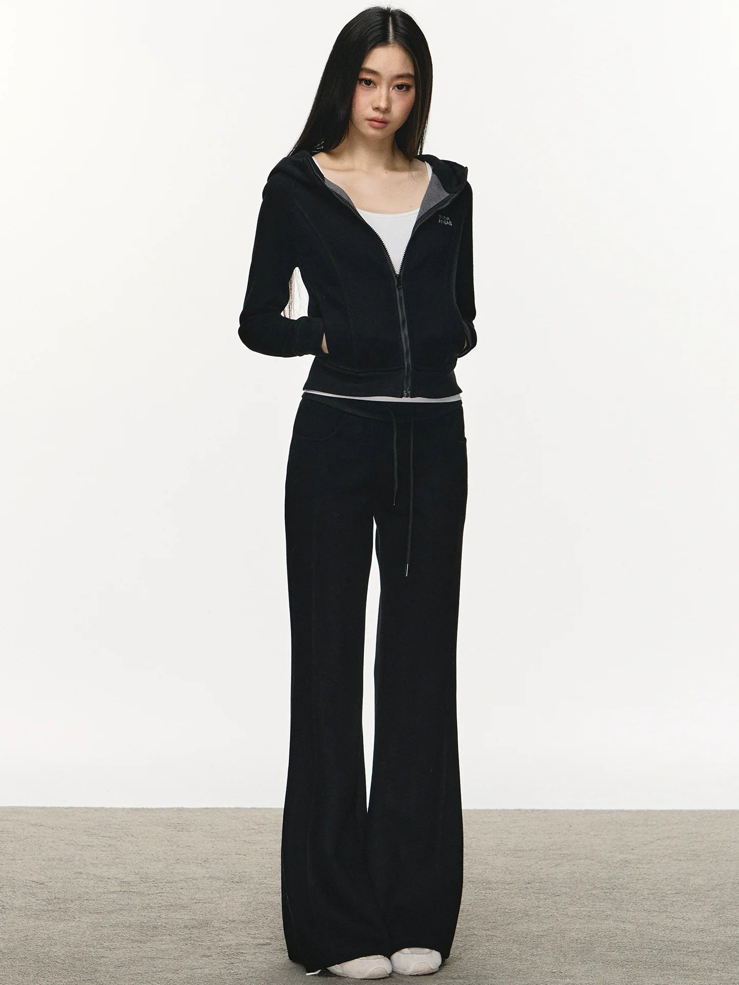 Anna Aneae Hooded Short Sweater Sports Two-piece Set