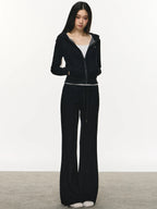 Anna Aneae Hooded Short Sweater Sports Two-piece Set