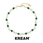 KREAM Amazonite Pearl Clavicle Necklace