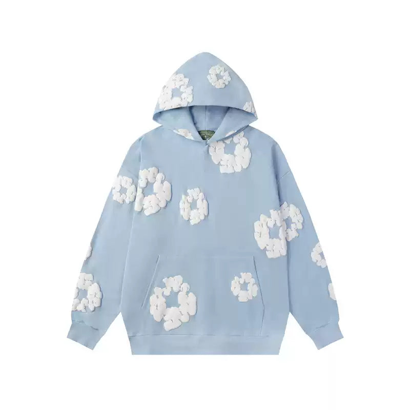FOG x Denim Tears cotton puff print classic American loose hoodie