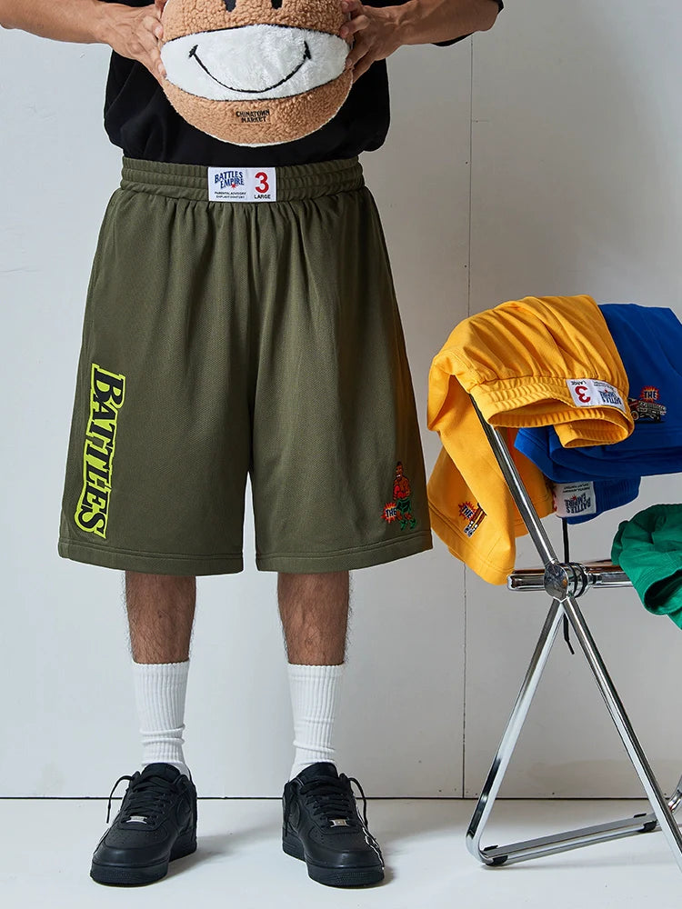Battles Street Embroidery Printed Basketball Shorts