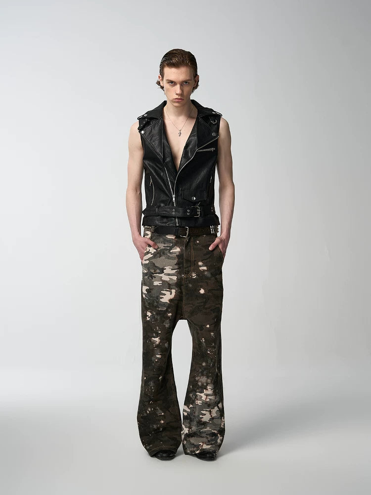 noEmosen Dissolved Camouflage Drop Crotch Canvas Pants
