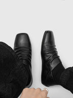 Pu Chen PUCH Pleated Square Toe Ballet Shoes