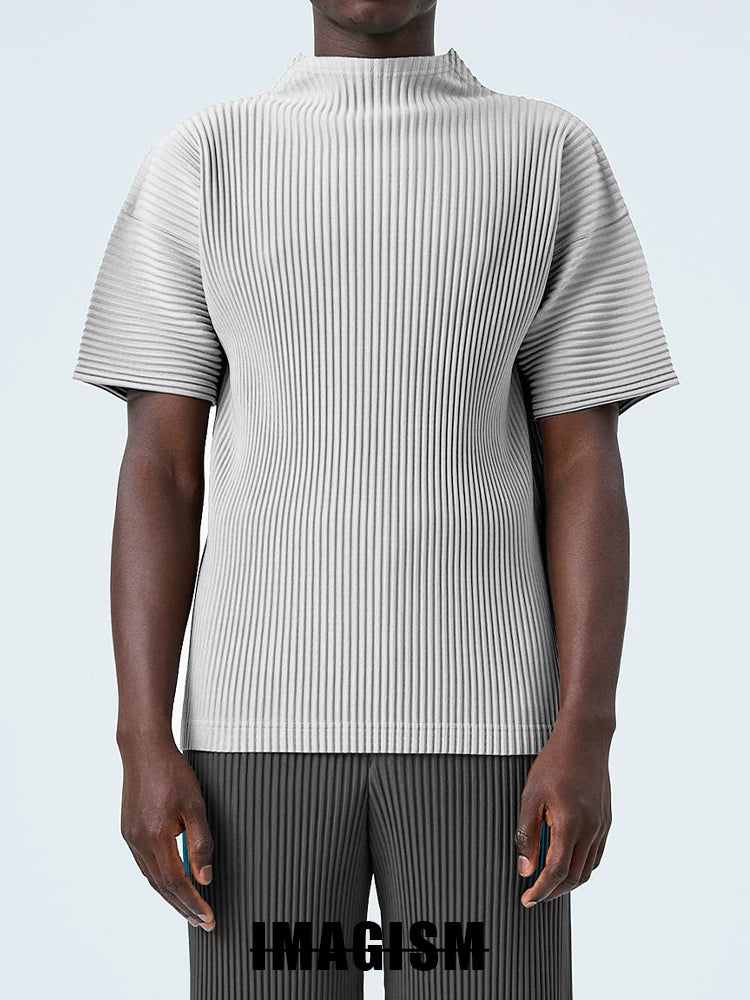 IMAGISM Non Miyake Pleated Half Turtleneck Short Sleeve JK123