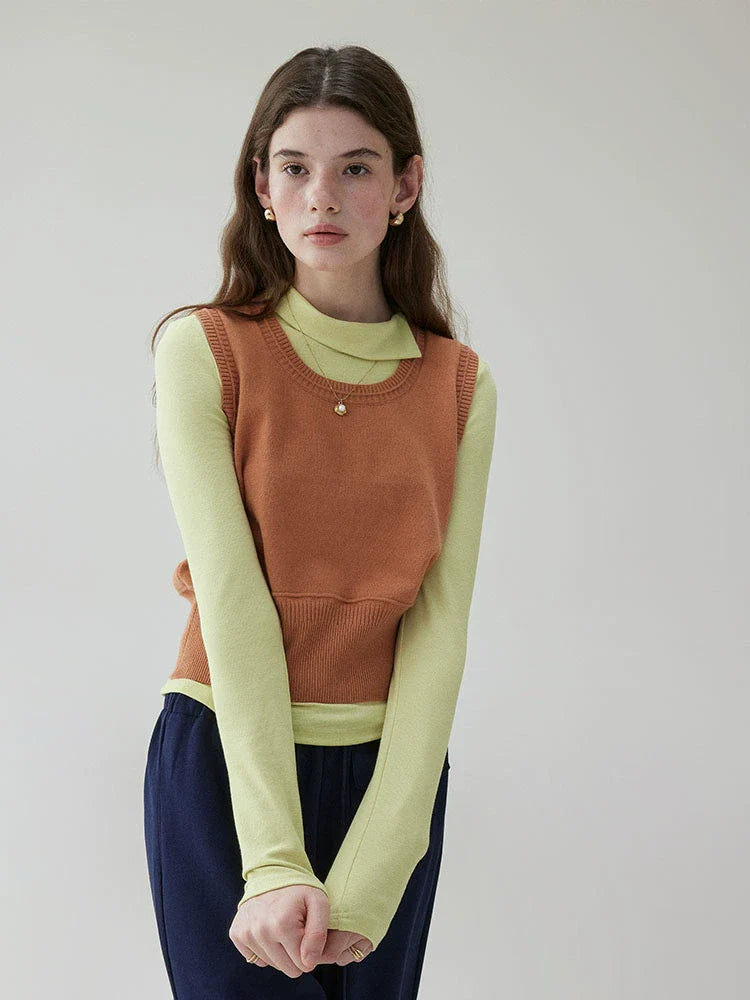 VOOE Waist Sleeveless Knitted Vest