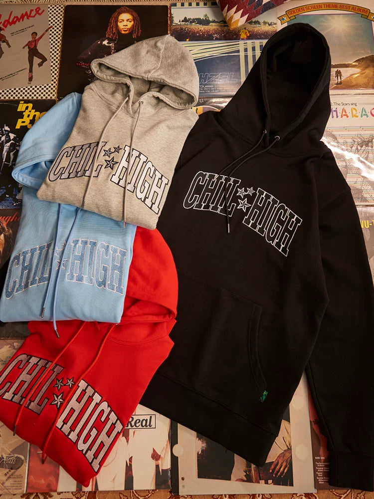 ChillHigh Loose Embroidery Hooded Pullover Sweater